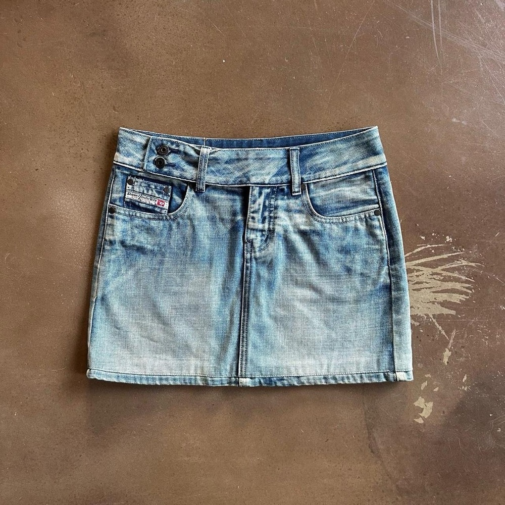 Y2K DIESEL distressed denim mini skirt